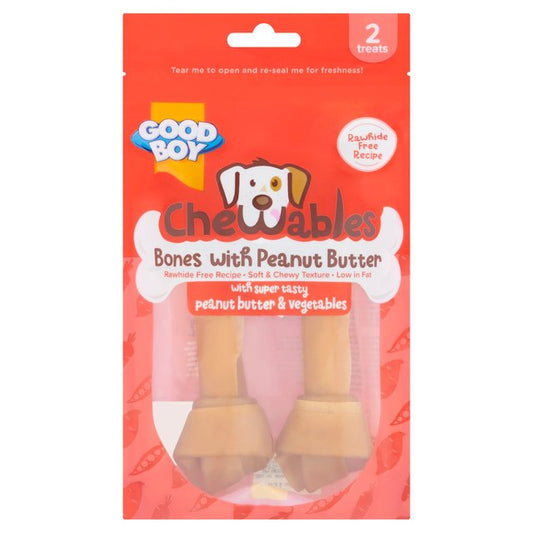 Goodboy Chewables Peanut Butter Medium Bones Dog Treats 135g