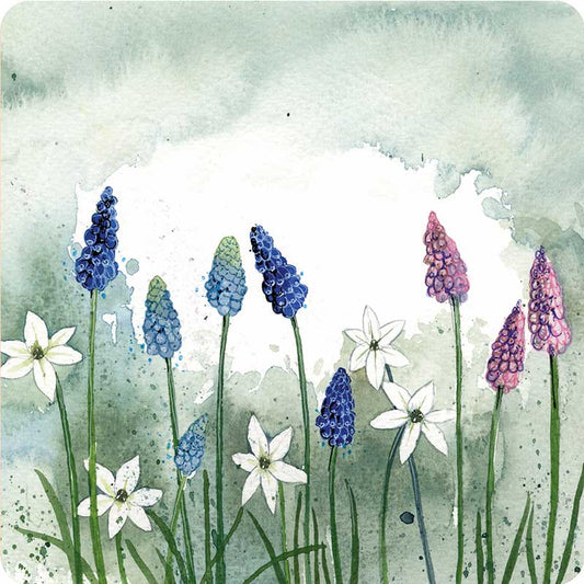 Alex Clark Grape Hyacinths Coaster