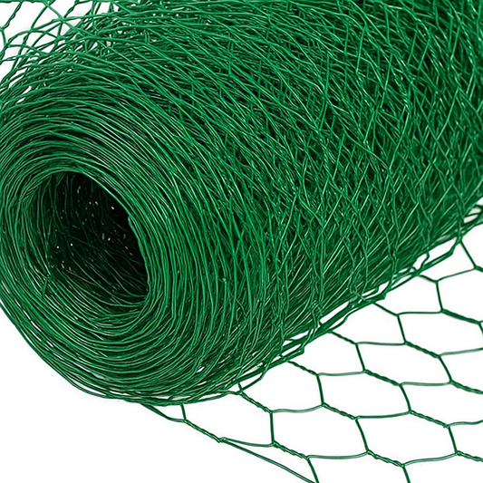 Green PVC Wire Netting 1000mm x 25mm - 10m Roll