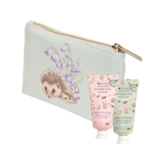 Wrendale Woodlanders Owl & Hedgehog Mini Hand Cream Pouch