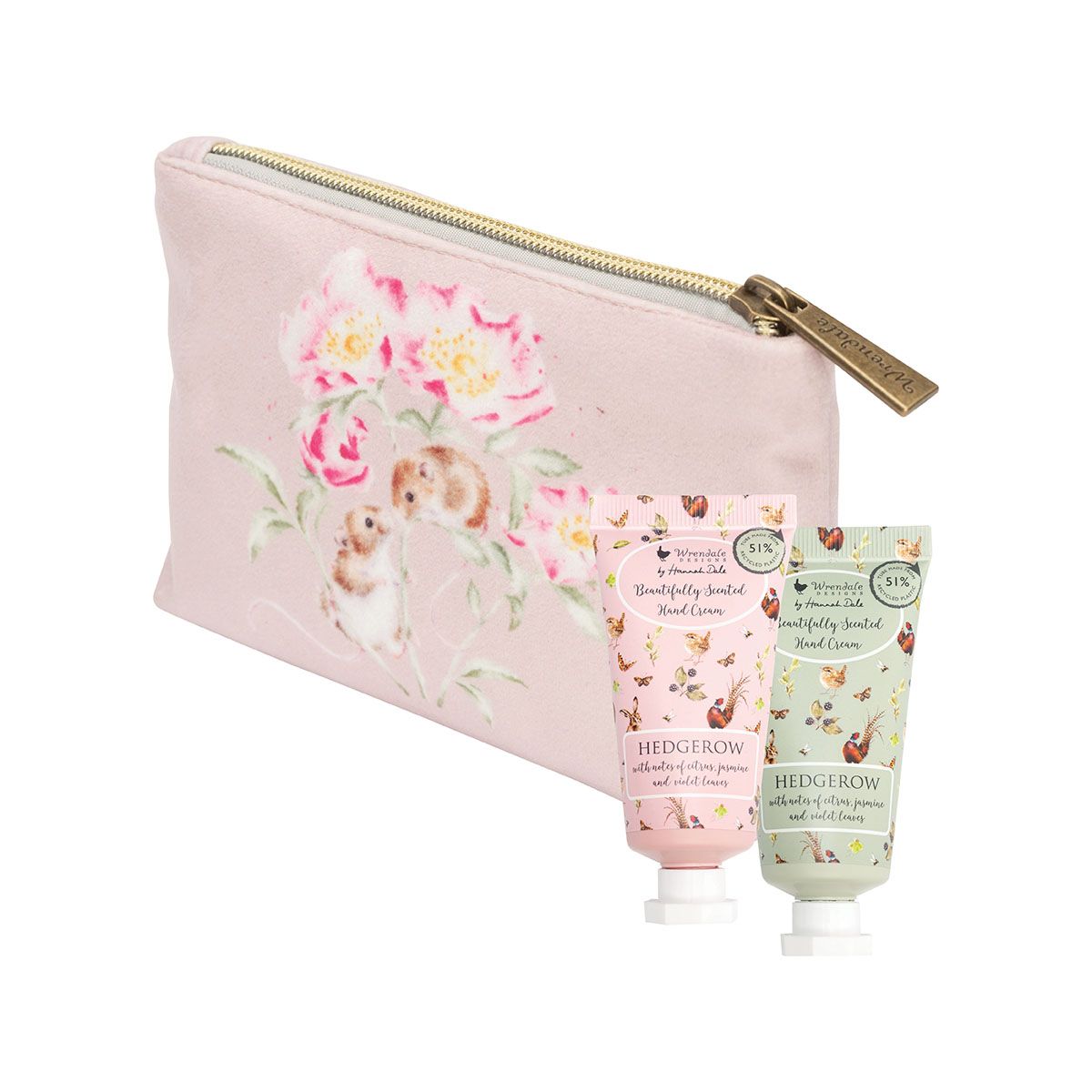 Wrendale Hedgerow Hare & Mouse Mini Hand Cream Pouch