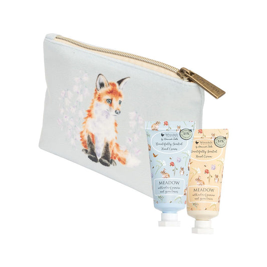 Wrendale Meadow Rabbit & Fox Mini Hand Cream Pouch