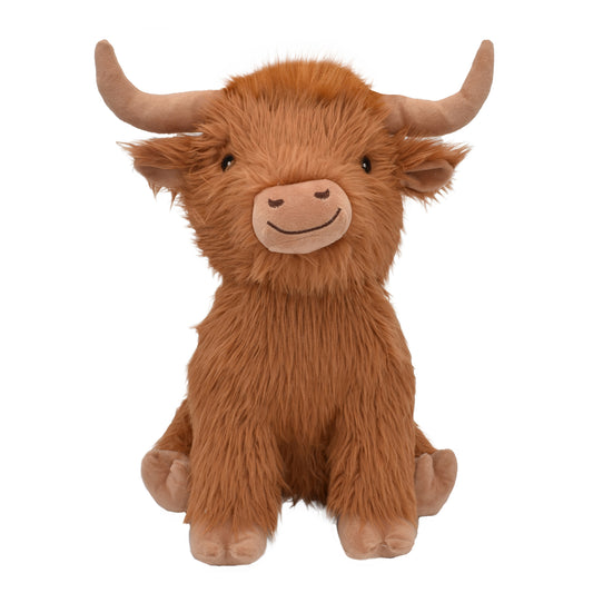 Happy Pet Jumbo Highland Cow Plush Dog Toy