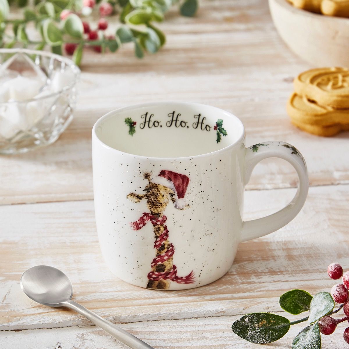 Wrendale Ho Ho Ho Giraffe Christmas Mug