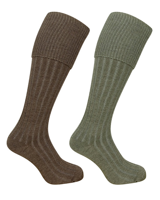 Hoggs 1902 Plain Turnover Top Stockings 2-Pack