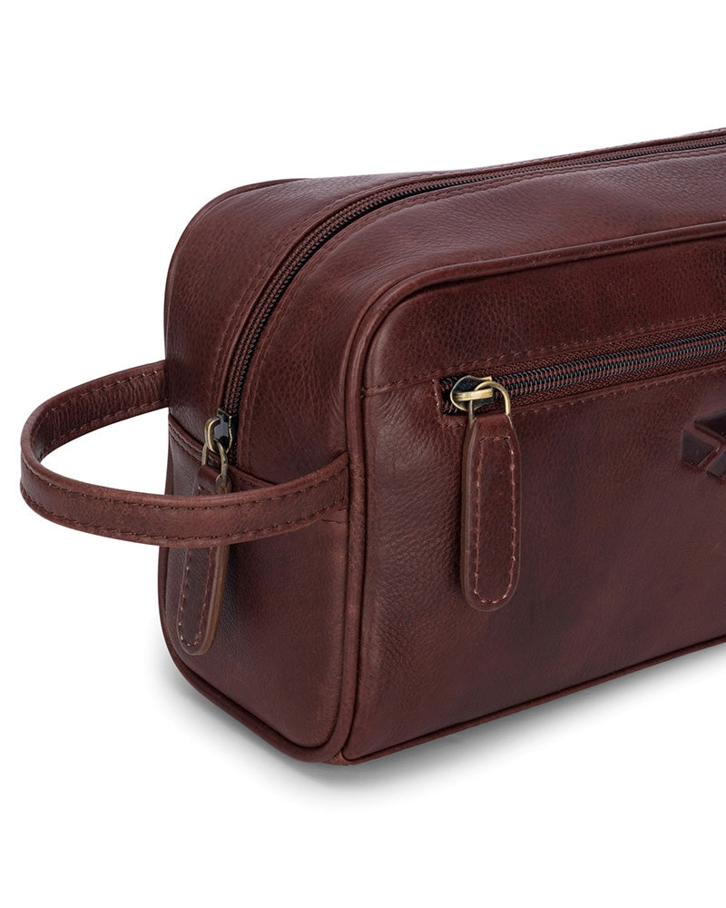 Hoggs Monarch Leather Wash Bag
