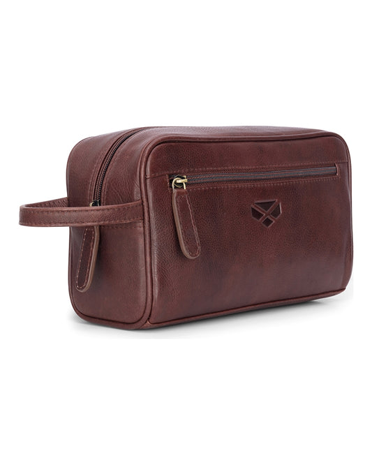 Hoggs Monarch Leather Wash Bag