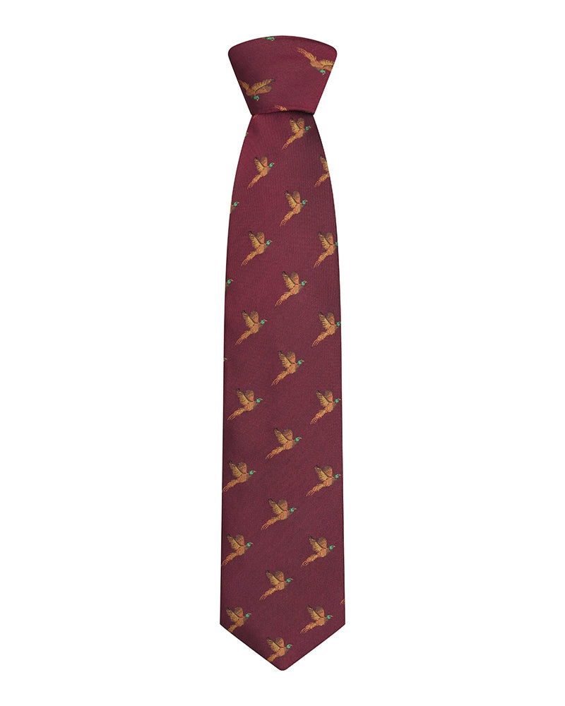 Hoggs Silk Woven Tie Pheasants Boxed