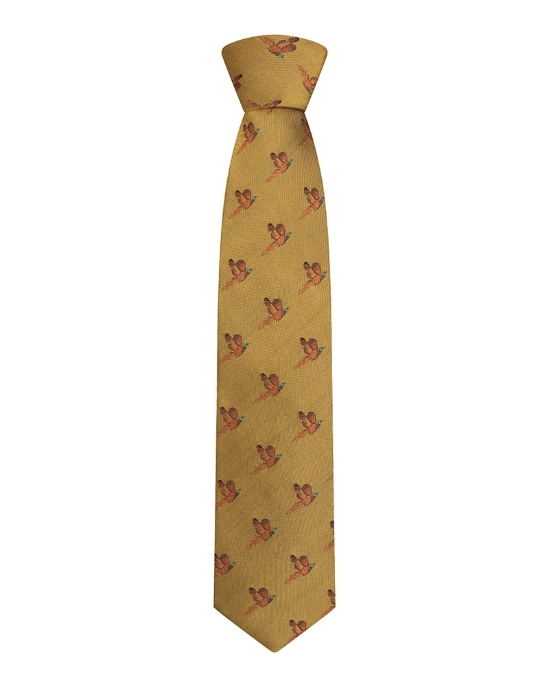 Hoggs Silk Woven Tie Pheasants Boxed