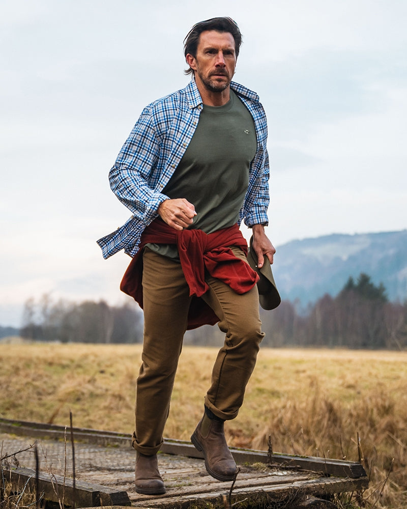 Hoggs Garvock Cotton Twill Herringbone Shirt