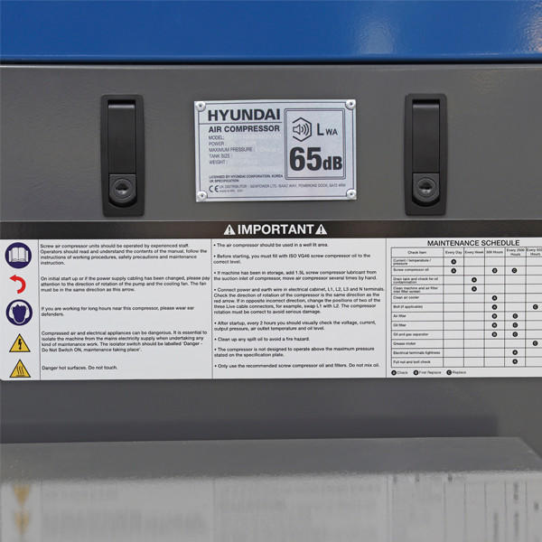 Hyundai 10hp 500L Permanent Magnet Screw Air Compressor Dryer HYSC100500DVSD