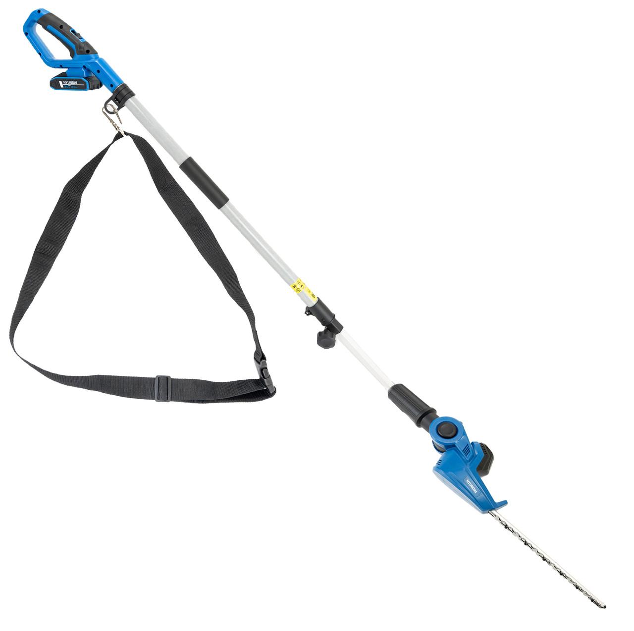 Hyundai HY20CPHT Hyundai 20V 450mm Cordless Long Reach Pole Hedge Trimmer, 2.6m Long Reach, 2.0Ah li-ion Battery & Charger