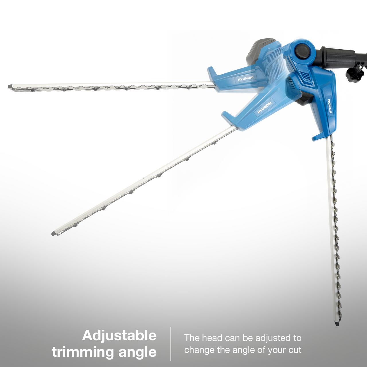 Hyundai HY20CPHT Hyundai 20V 450mm Cordless Long Reach Pole Hedge Trimmer, 2.6m Long Reach, 2.0Ah li-ion Battery & Charger