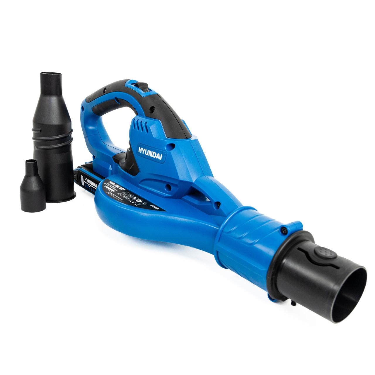 Hyundai HY20CB 20V Cordless Leaf Blower, 200Km/h Air Speed, 2Ah Li-Ion Battery and Charger