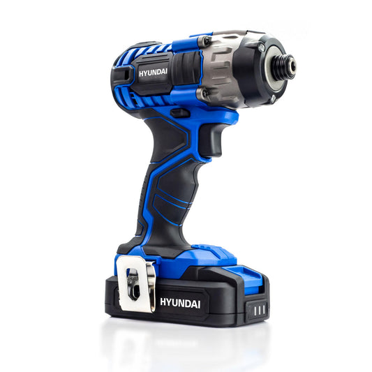 Hyundai 20V MAX 180Nm Li-Ion Cordless Impact Driver and 32-Piece Drill Bit Accessory Set