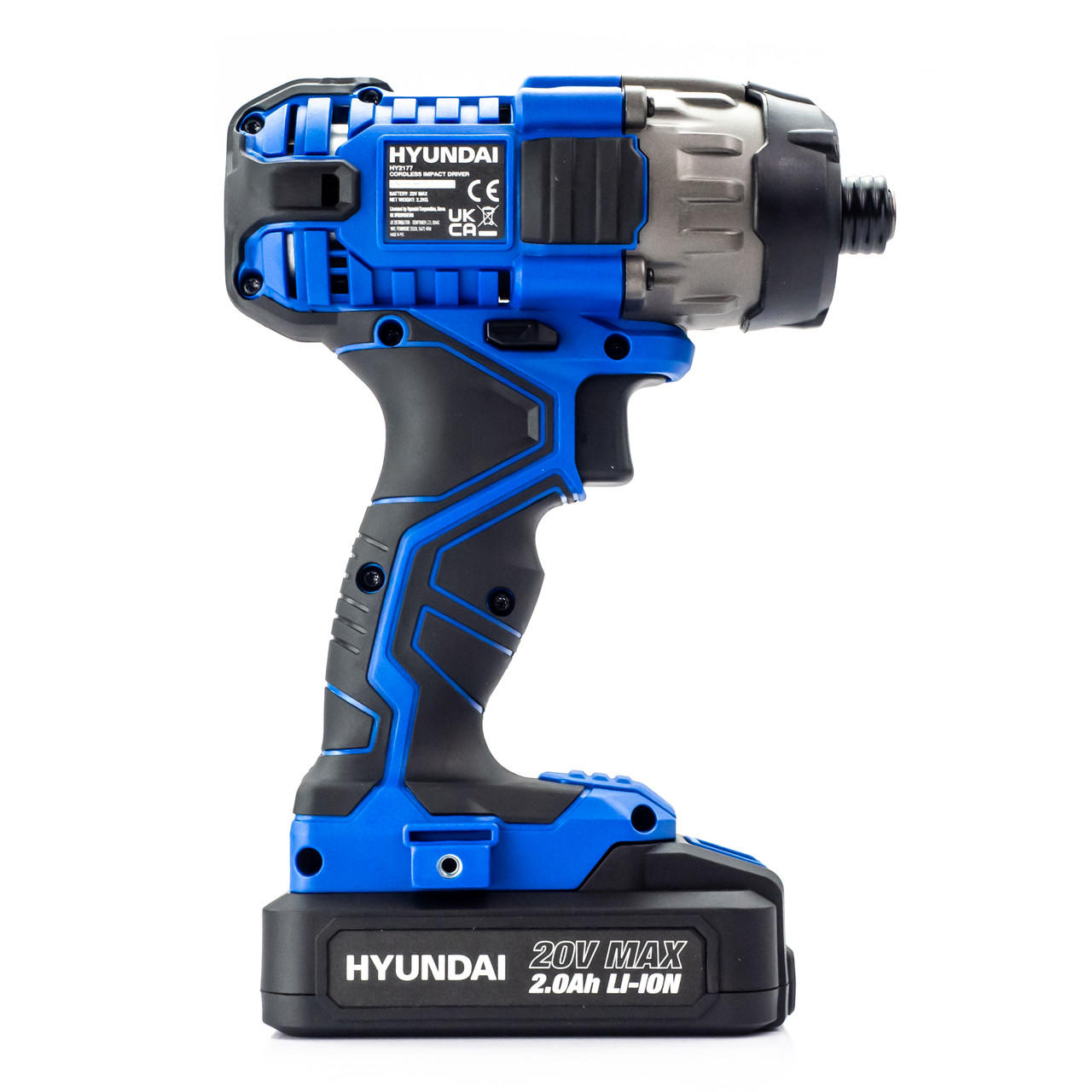 Hyundai 20V MAX 180Nm Li-Ion Cordless Impact Driver and 32-Piece Drill Bit Accessory Set
