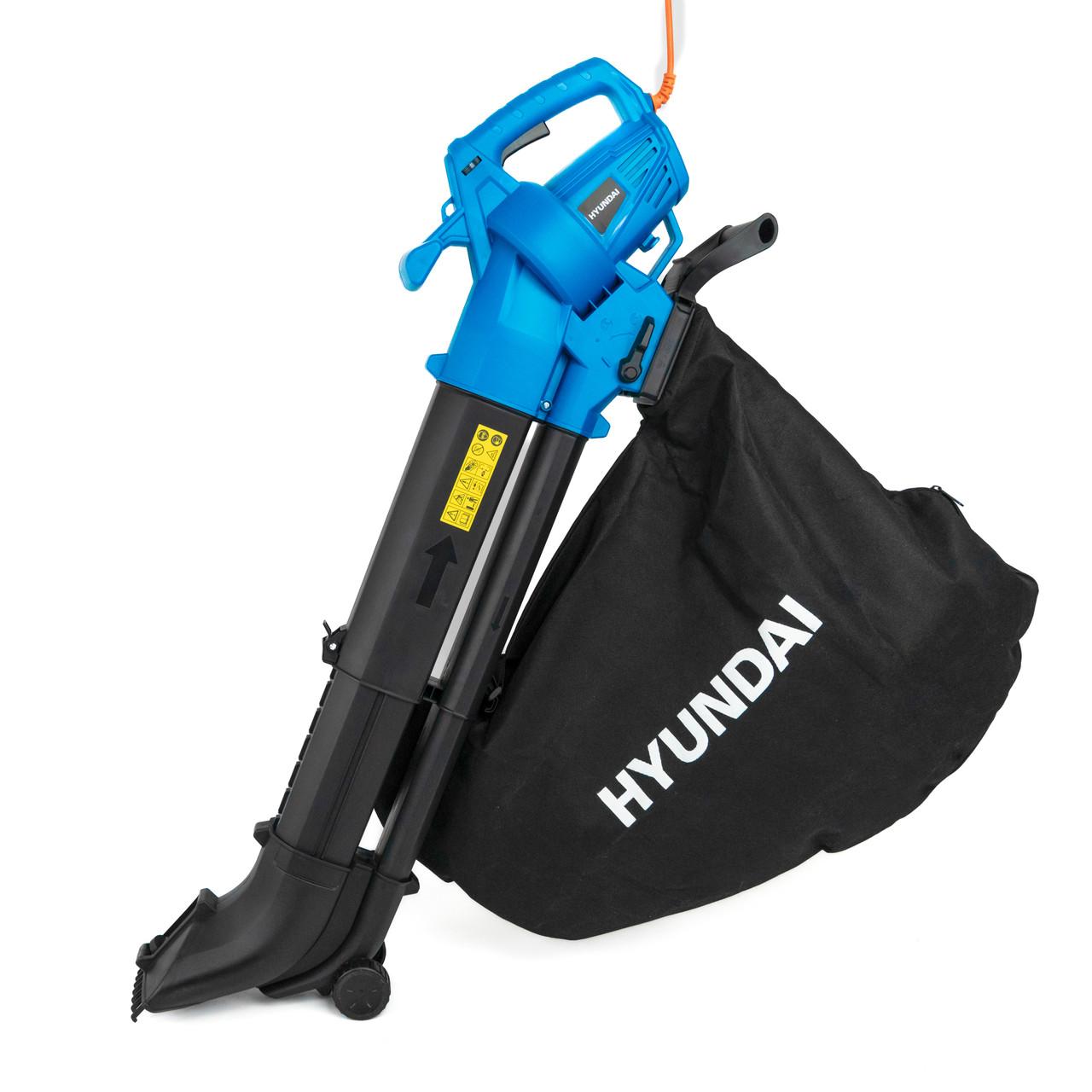 Hyundai HYBV3000E2 3000w 3-in-1 Leaf Blower, Vacuum, Shredder, 6-Speed, 45L Large Collection Bag, Long 12m Cable