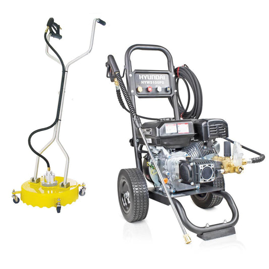 Hyundai HYW3100P2 + 85.403.005 3100psi Petrol Pressure Washer & 18" Flat Surface Cleaner