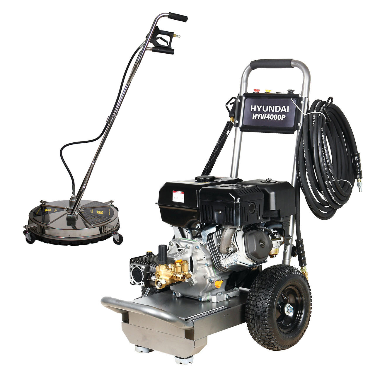 Hyundai HYW4000P + 85.403.010 4000psi Petrol Pressure Washer & 24" Flat Surface Cleaner