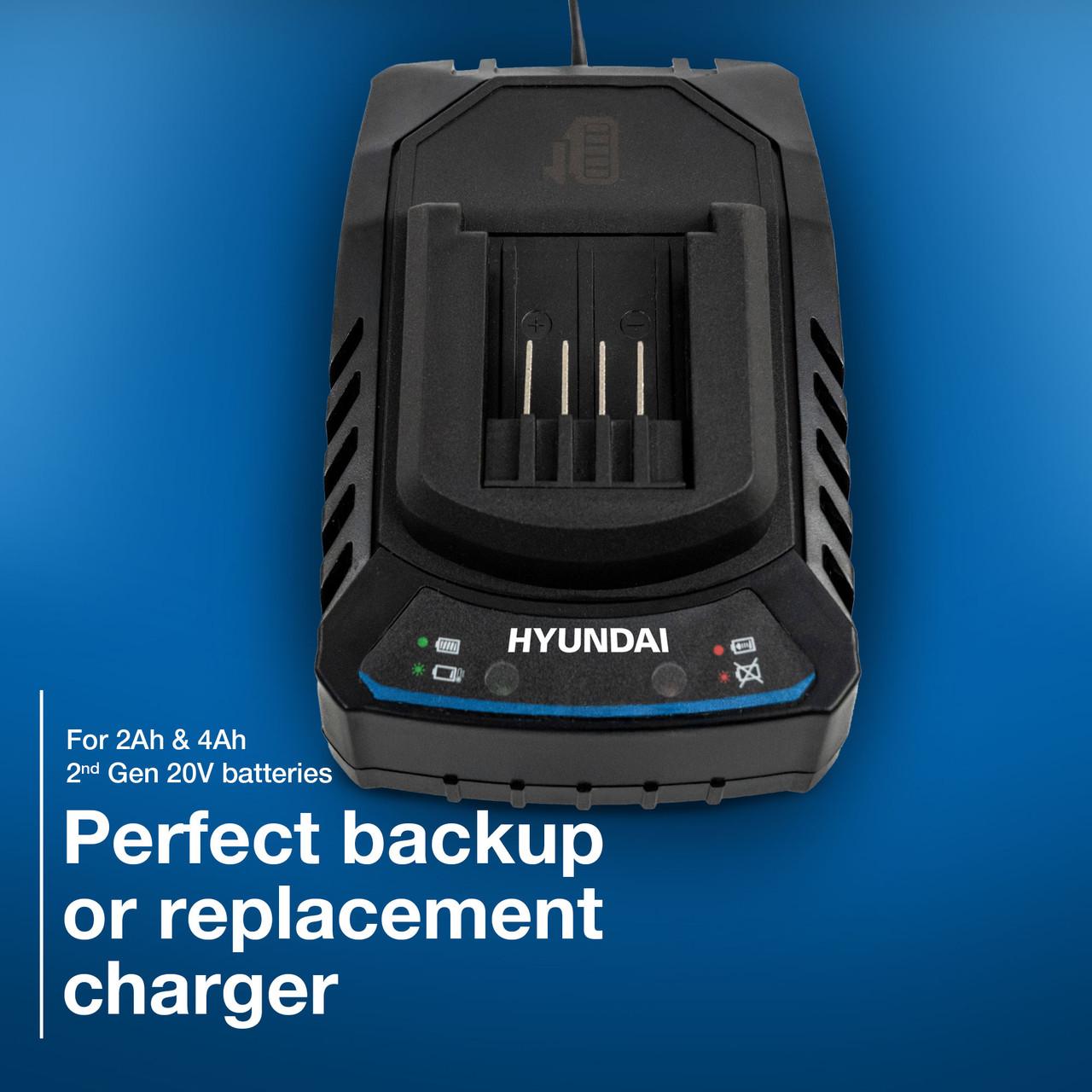 Hyundai 4Ah Li-Ion Battery and 2A Charger Kit for 2nd Generation 20v Range BI20-4/C20-2