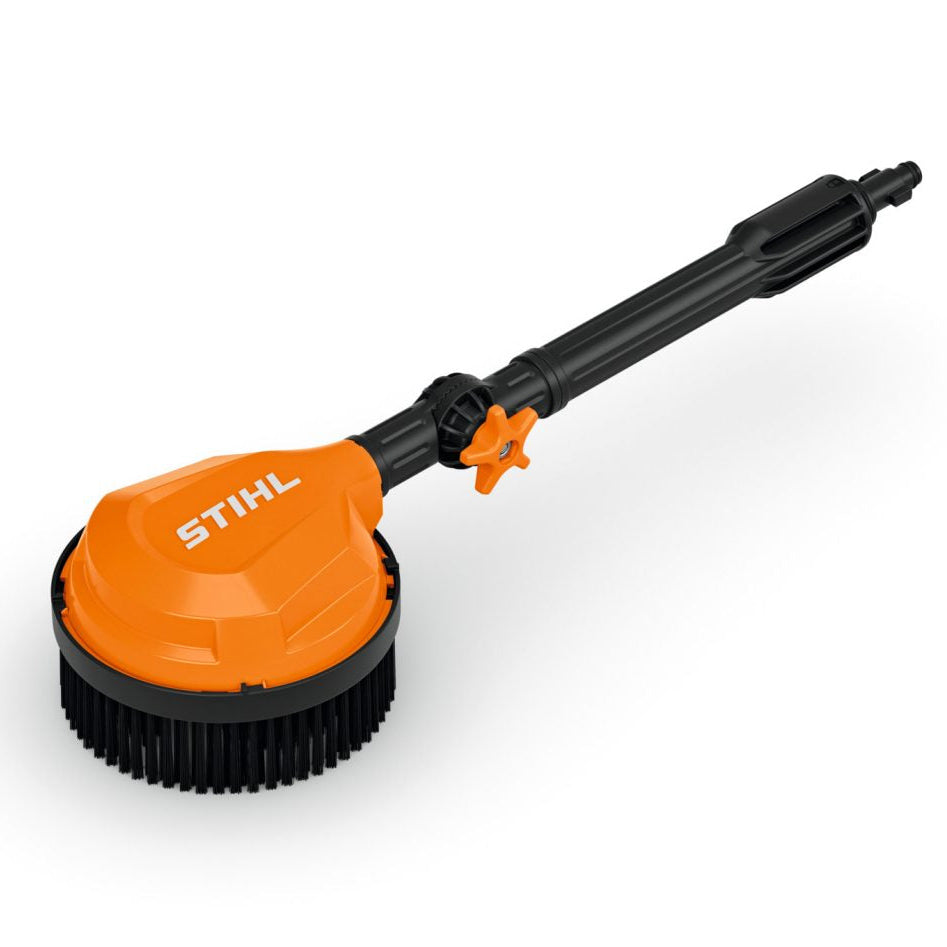STIHL RCA 20 rotary wash brush attachment RA025005900 with 155mm diameter rotating head for cleaning garden furniture and vehicles.