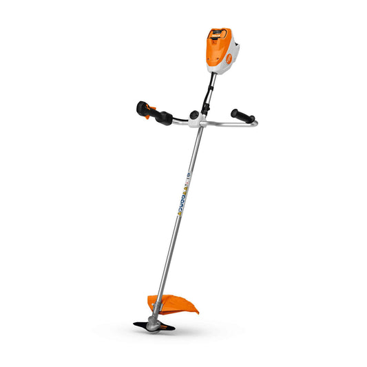 STIHL FSA 140 professional cordless brushcutter with bike handle and 420mm cutting circle for estate maintenance.
