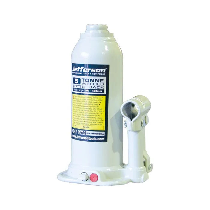 Jefferson 5 tonne heavy duty hydraulic bottle jack with protective carry case