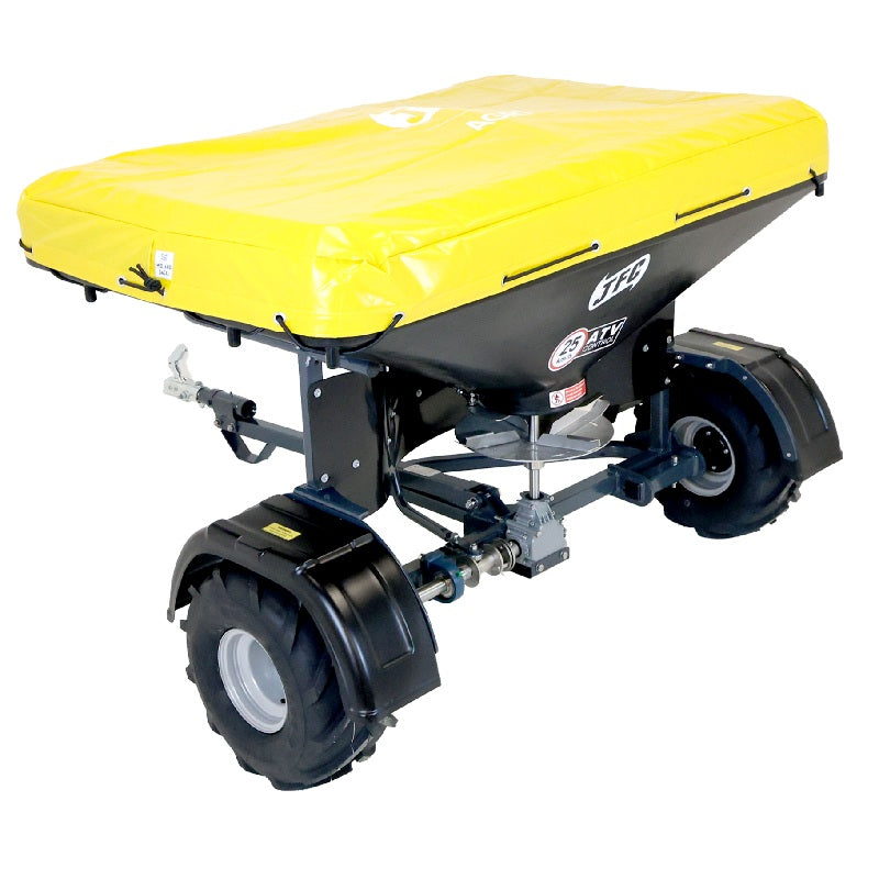 JFC ATV fertiliser spreader with 500kg hopper and galvanised frame with a hitch