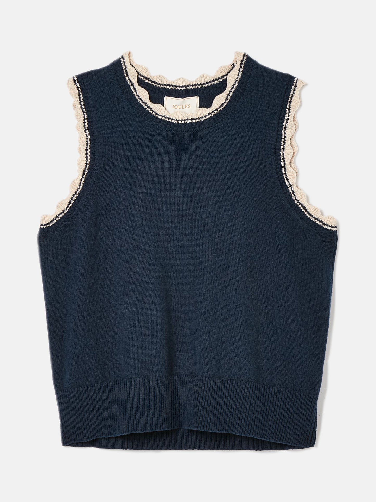 Joules Claudette Navy Scallop Trim Knitted Tank Top