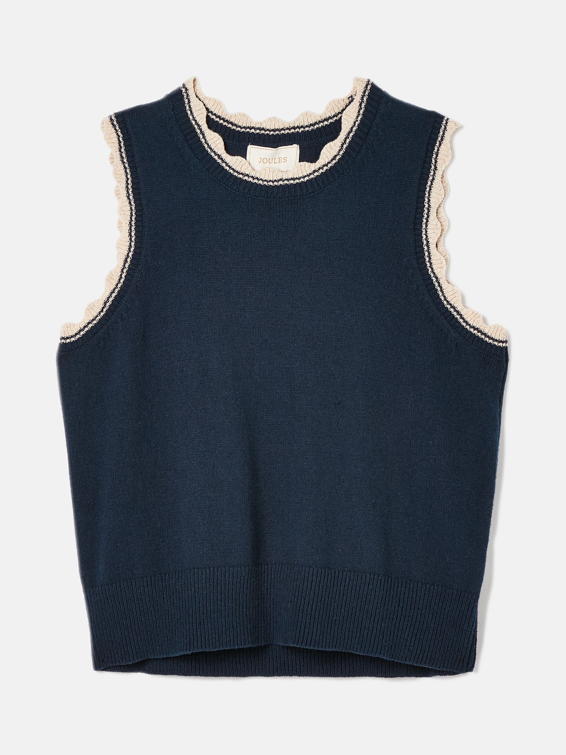 Joules Claudette Navy Scallop Trim Knitted Tank Top