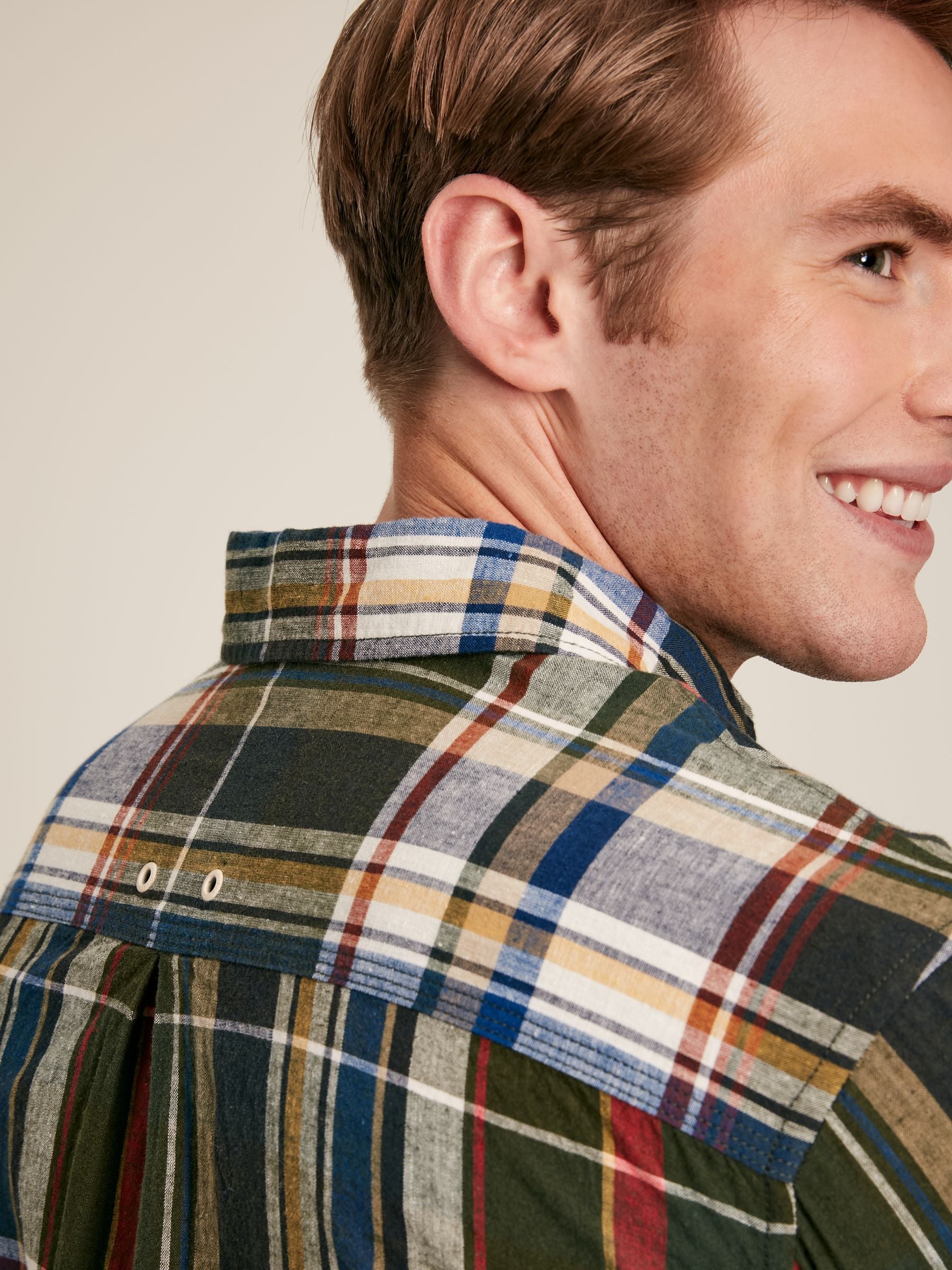 Joules Madras Green Checked Long Sleeve Classic Fit Shirt