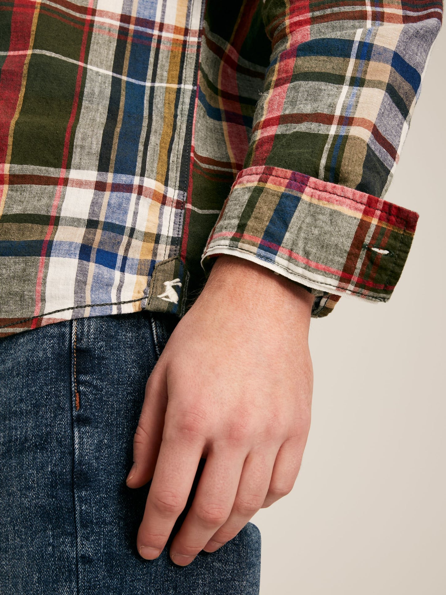 Joules Madras Green Checked Long Sleeve Classic Fit Shirt