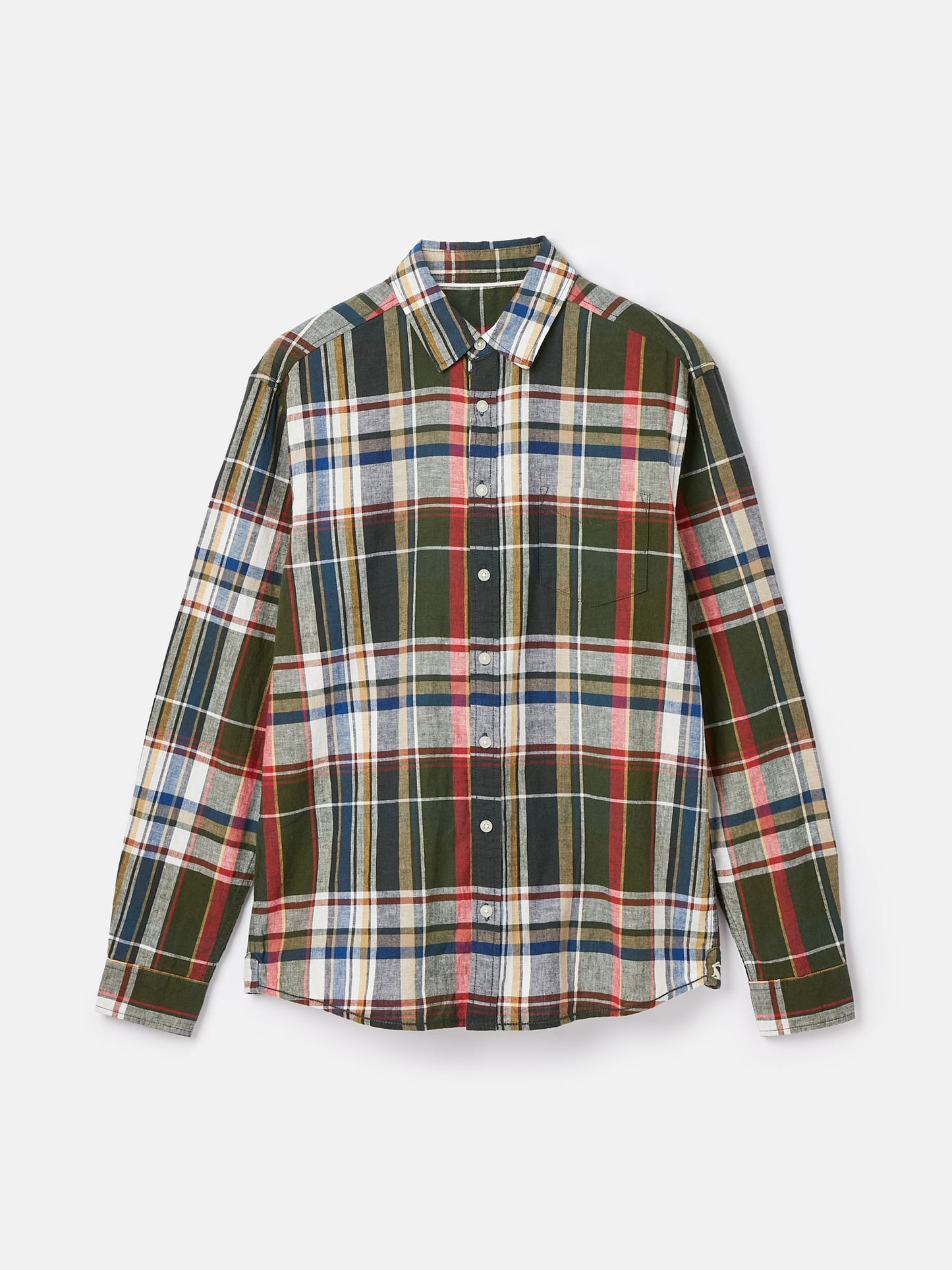 Joules Madras Green Checked Long Sleeve Classic Fit Shirt