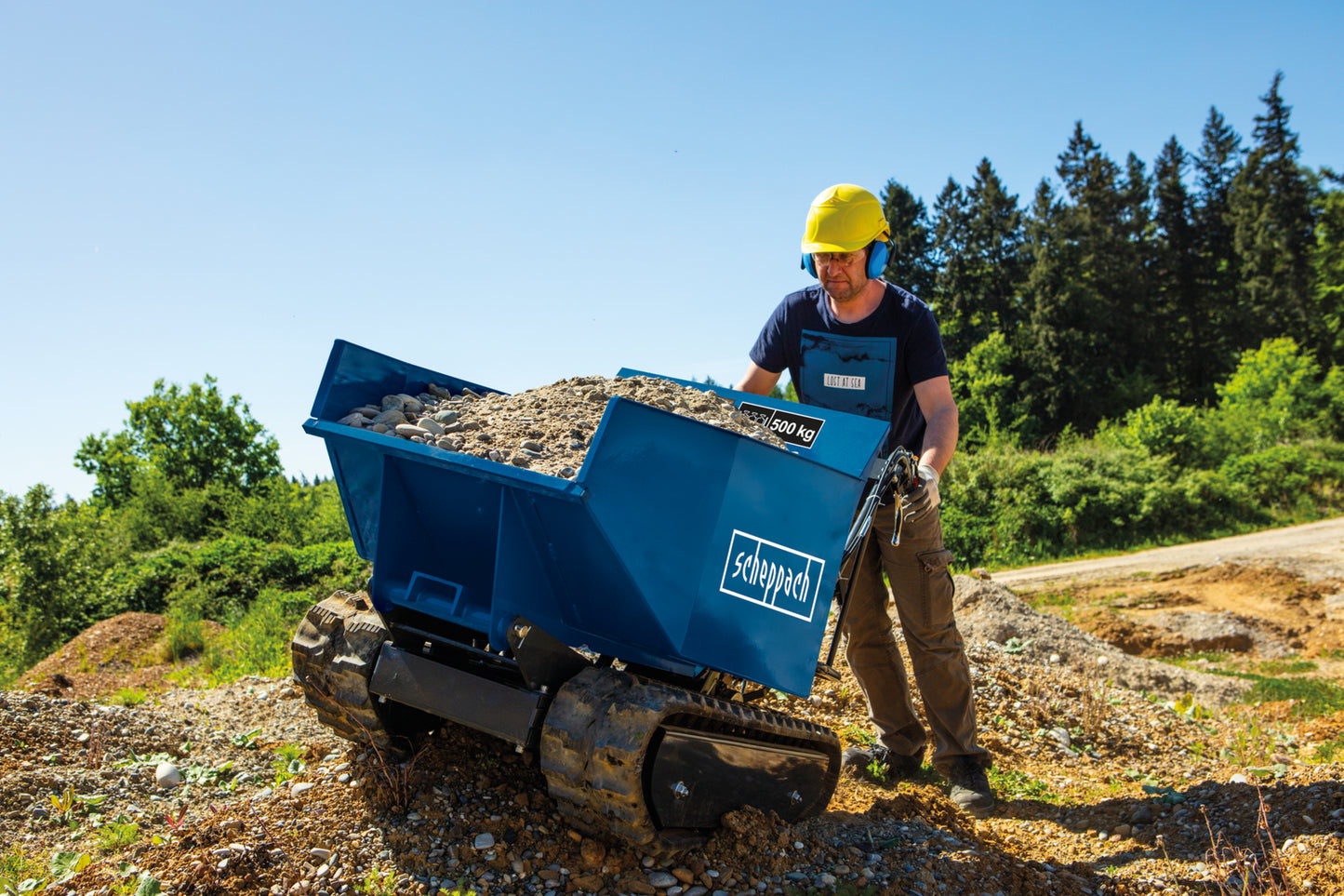 Scheppach DP5000 Petrol Tracked Dumper - Hydraulic Tip