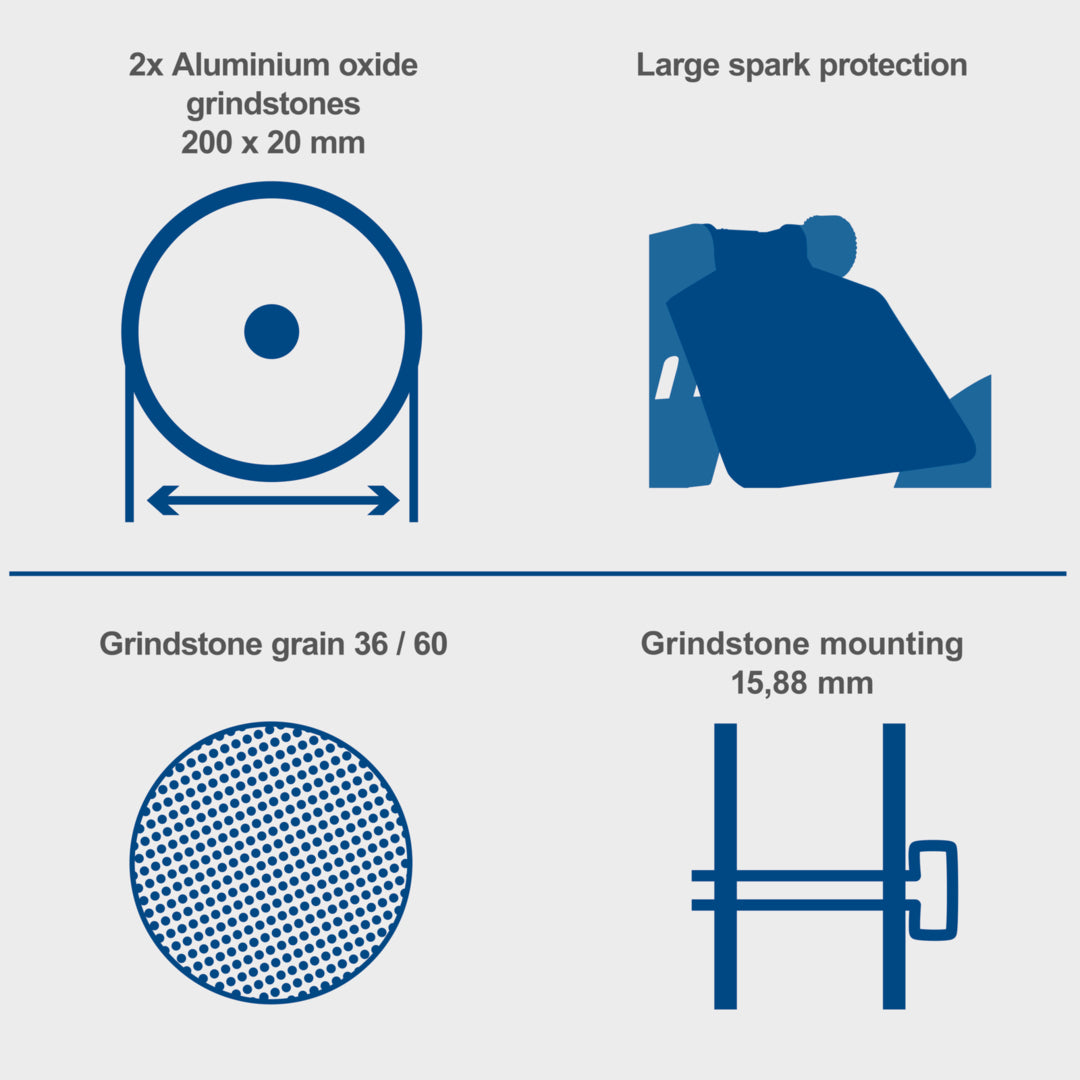 Scheppach SM200L 200mm Double Bench Grinder 500W