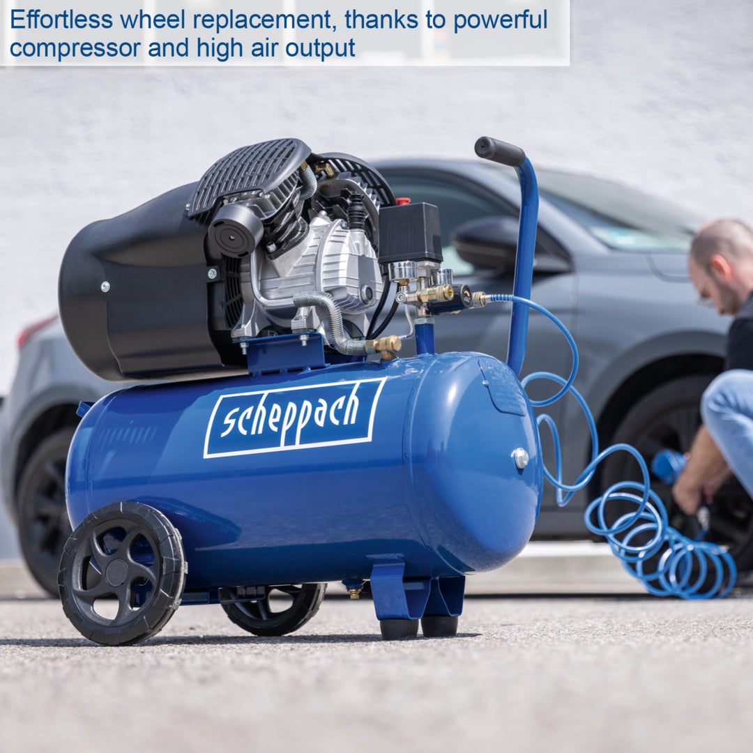 Scheppach HC52DC 50L 3.0HP Double Cylinder Air Compressor 2200W