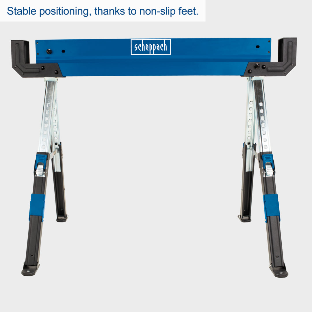 Scheppach MWB600 Adjustable Heavy Duty Steel Sawhorse Trestles 589kg
