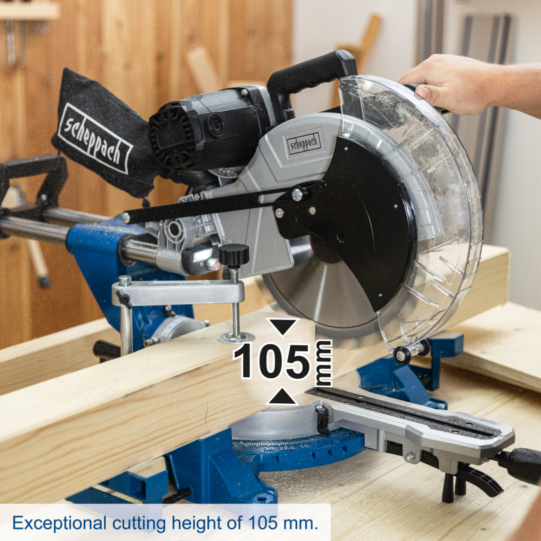 Scheppach HM140L 305mm Sliding Double Bevel Mitre Saw 2000W