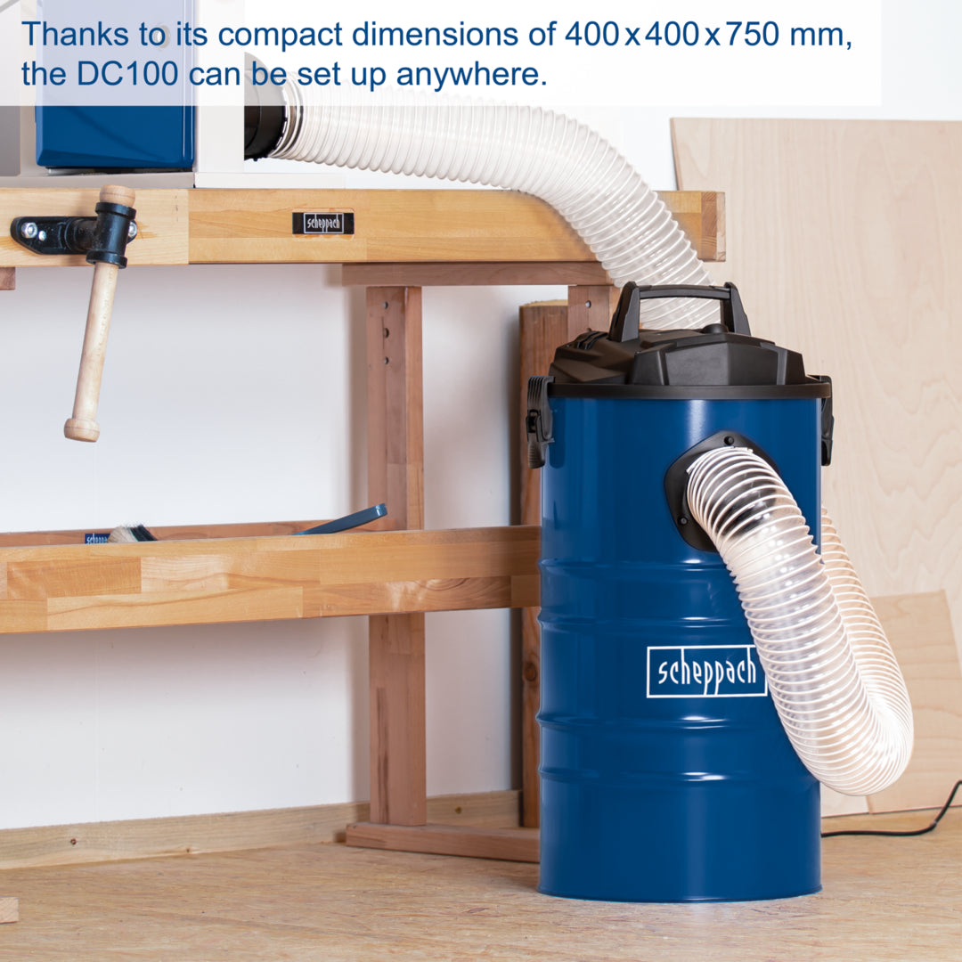 Scheppach DC100 1200W 55L High Vacuum Dust Extractor