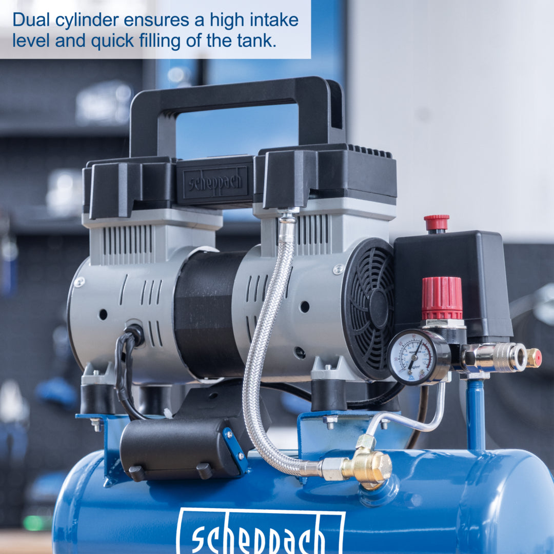 Scheppach HC08Si Silent Air Compressor 6L