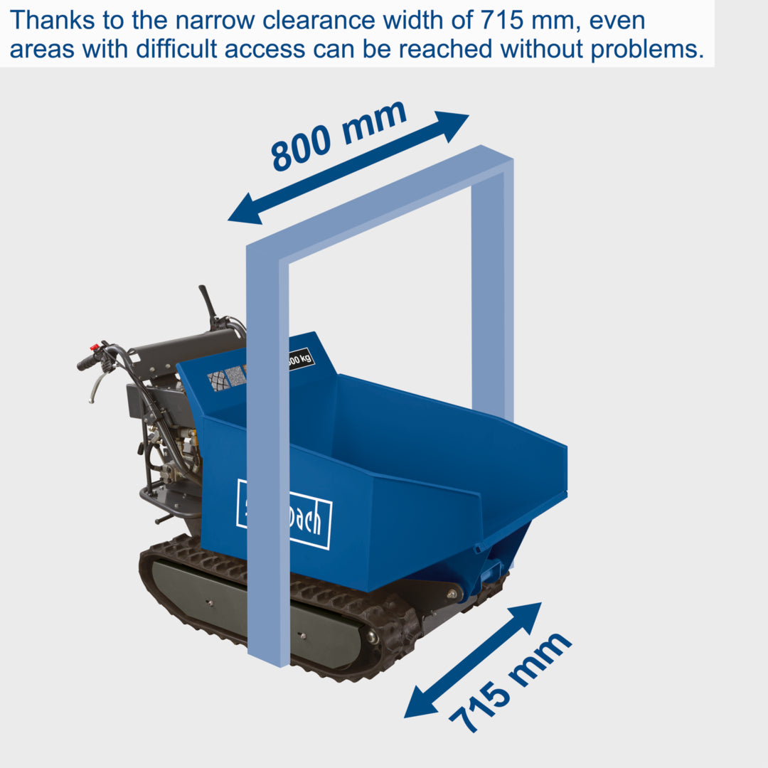 Scheppach DP5000 Petrol Tracked Dumper - Hydraulic Tip