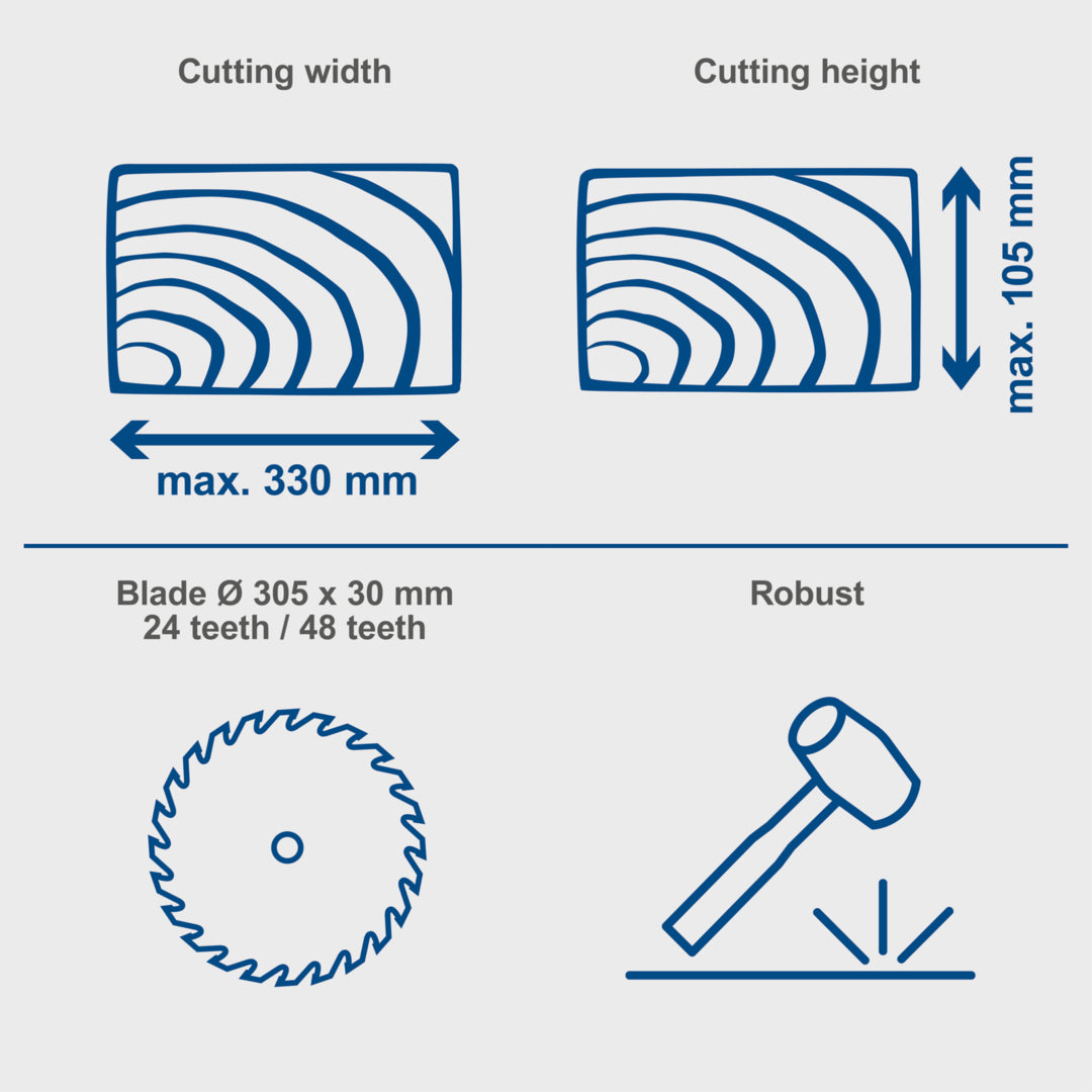 Scheppach HM140L 305mm Sliding Double Bevel Mitre Saw 2000W
