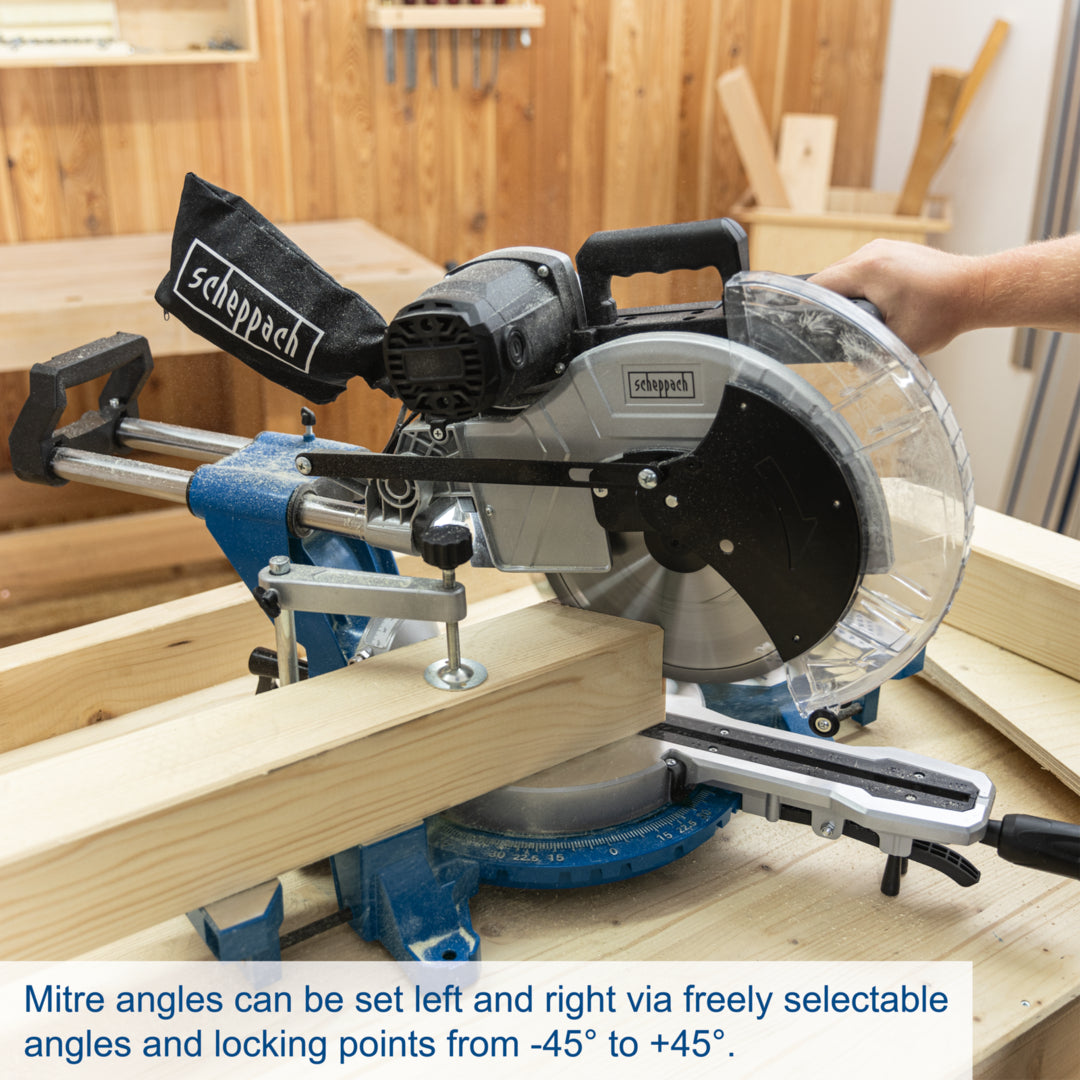 Scheppach HM140L 305mm Sliding Double Bevel Mitre Saw 2000W