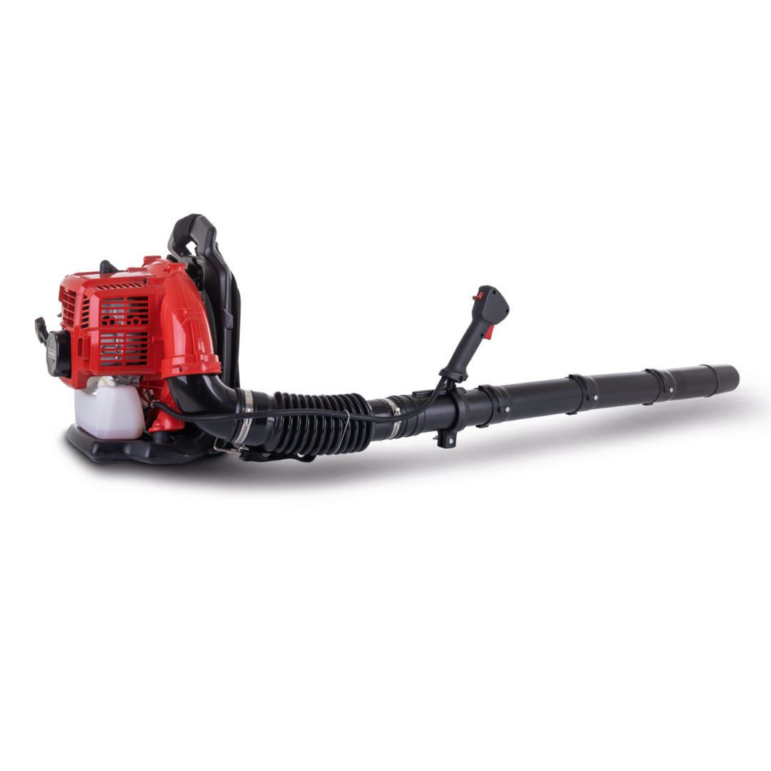 Scheppach LB5200BP 51.7cc petrol backpack leaf blower with padded harness and flexible blow pipe