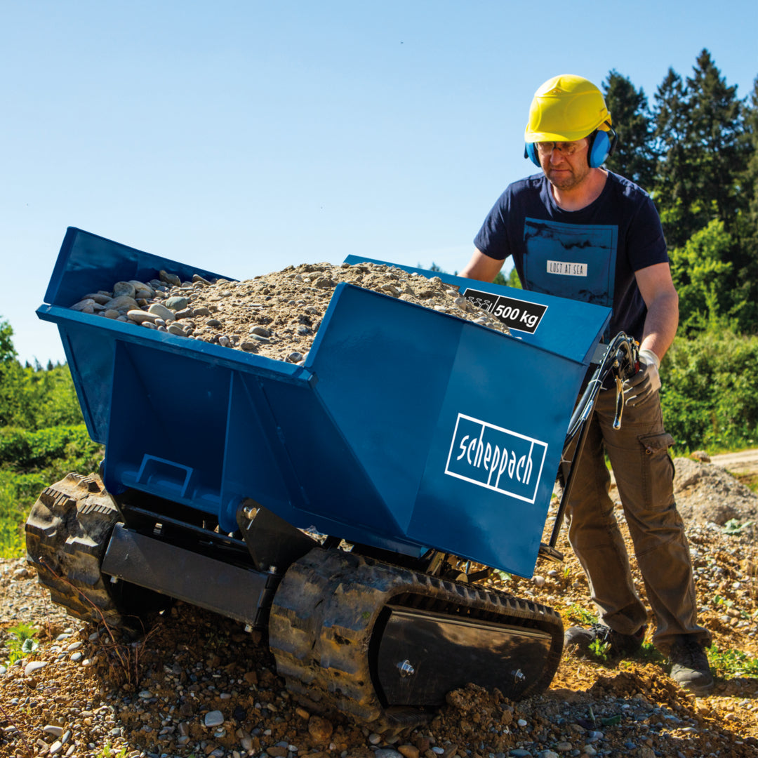 Scheppach DP5000 Petrol Tracked Dumper - Hydraulic Tip