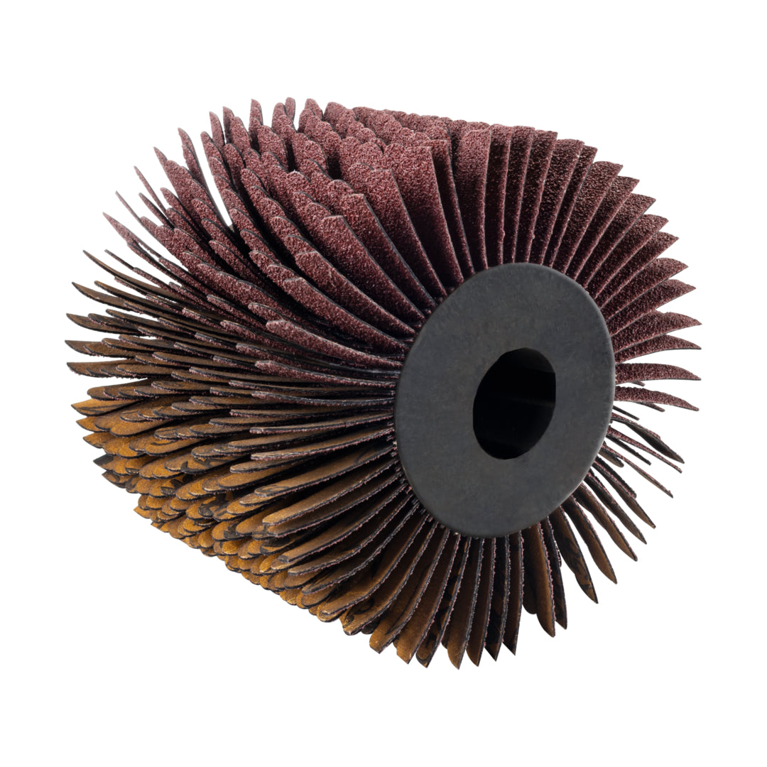 Scheppach MRS1300 120x100mm abrasive strip brush roller for timber sanding and structuring.