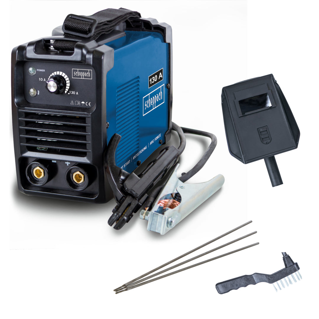 The Scheppach WSE1000 Inverter Welding Machine 10 to 130A 230V ready for farm and workshop repairs.