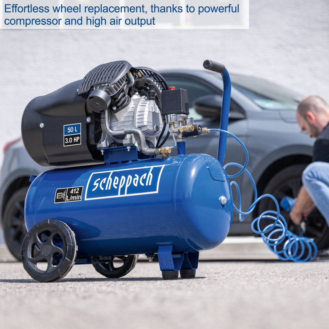Scheppach HC53DC 50L 3.0HP Twin Cylinder Air Compressor 10bar