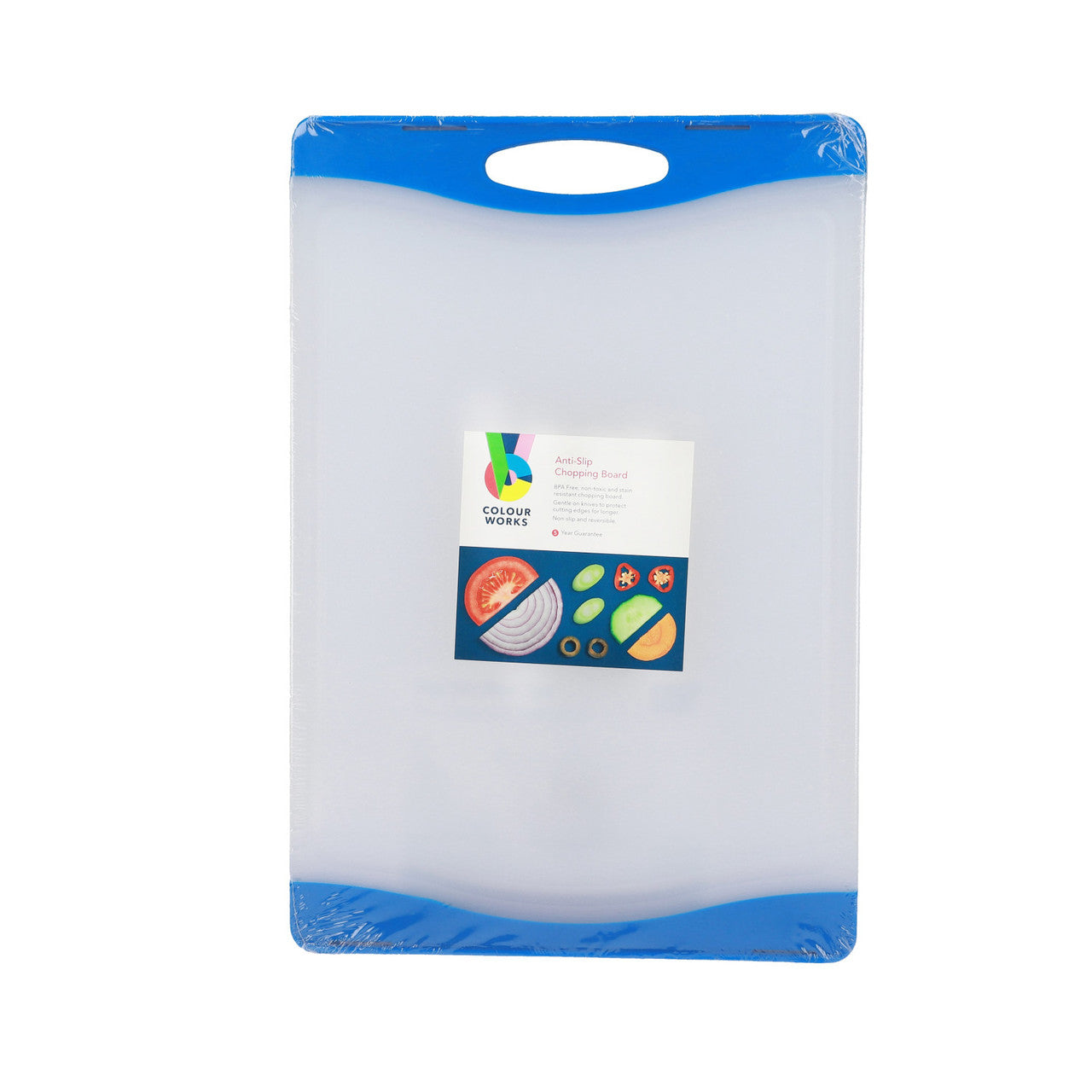 Kitchen Craft Blue Reversible Non-Slip Polyethylene Chopping Board