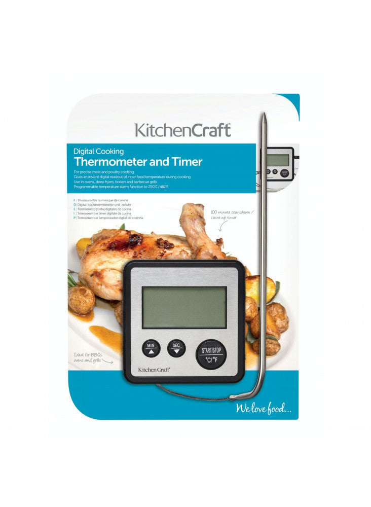 KitchenCraft Digital Cooking Thermometer & Timer